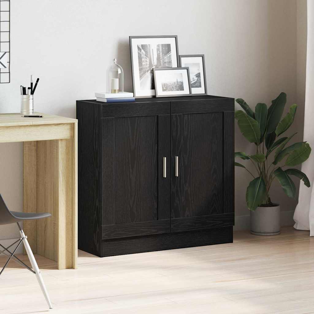 vidaXL Bogskab 3 niveauer 82,5 x 30,5 x 80 cm Konstrueret træ Sort eg