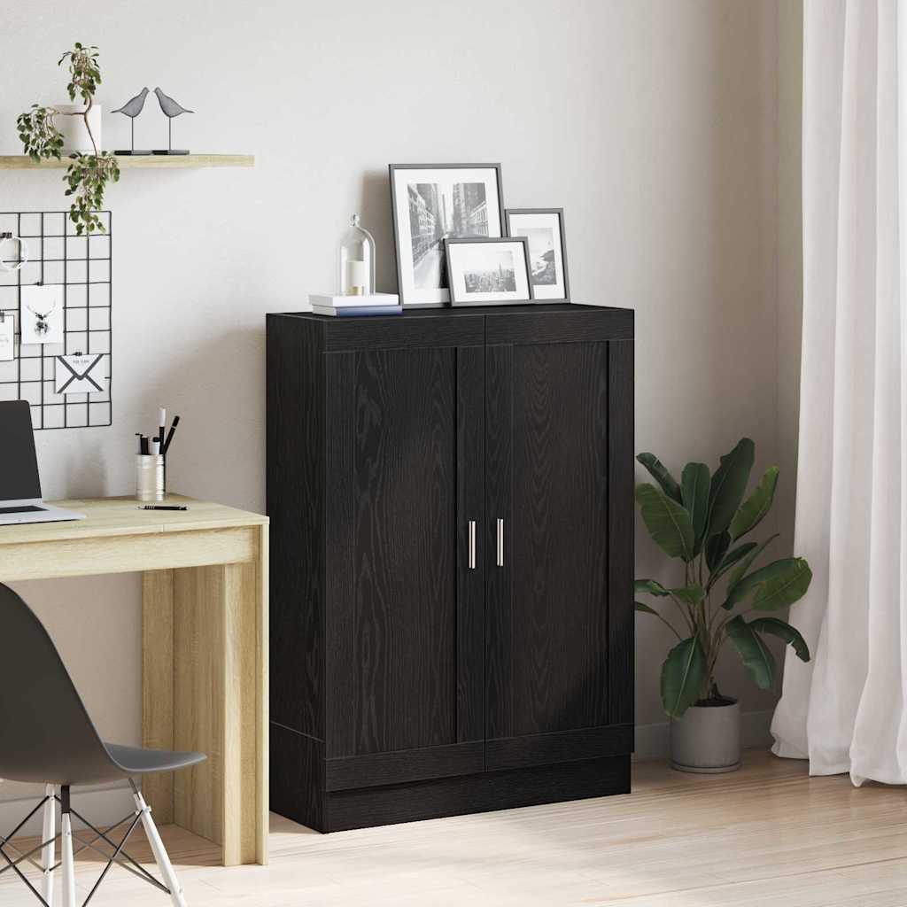 vidaXL Bogskab 3 niveauer 82,5 x 30,5 x 115 cm Konstrueret træ Sort eg