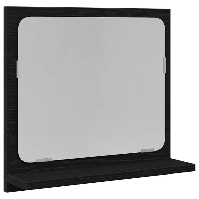 badeværelsesspejl 40x10,5x37 cm konstrueret træ sort egetræ
