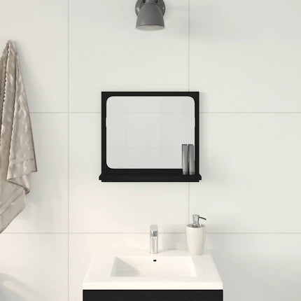 badeværelsesspejl 40x10,5x37 cm konstrueret træ sort egetræ