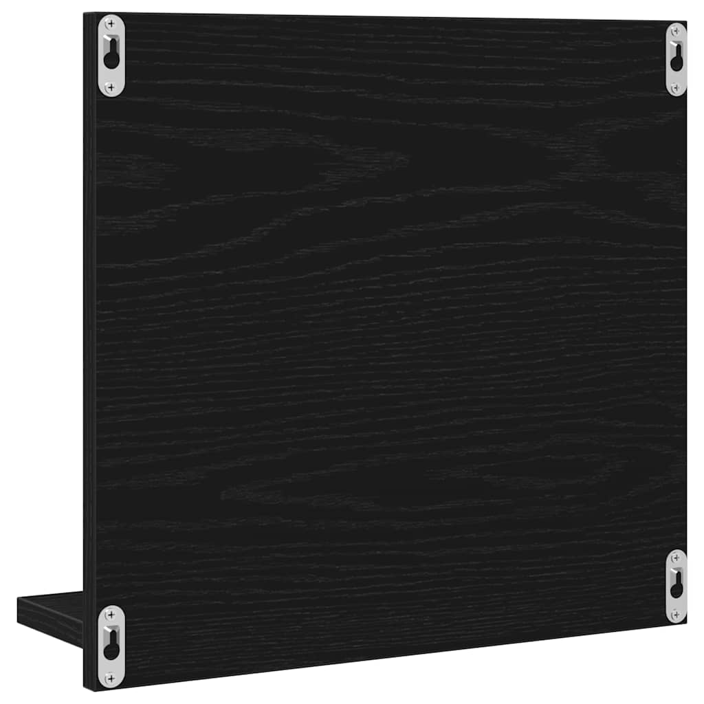 badeværelsesspejl 40x10,5x37 cm konstrueret træ sort egetræ