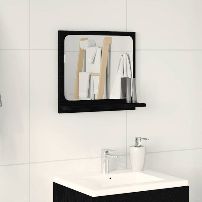 badeværelsesspejl 40x10,5x37 cm konstrueret træ sort egetræ
