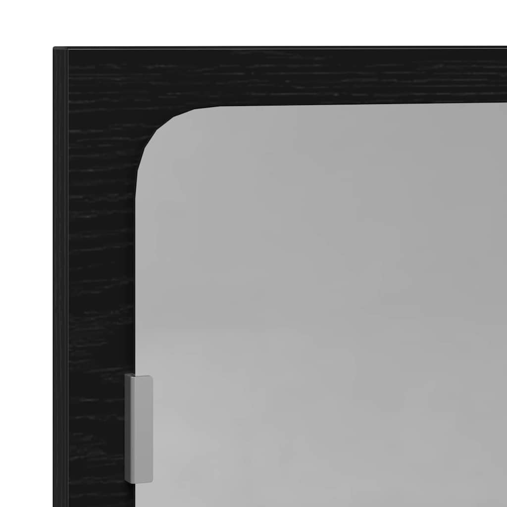Spejlhylde med hylde Sort eg 60 x 10,5 x 37 cm Konstrueret træ