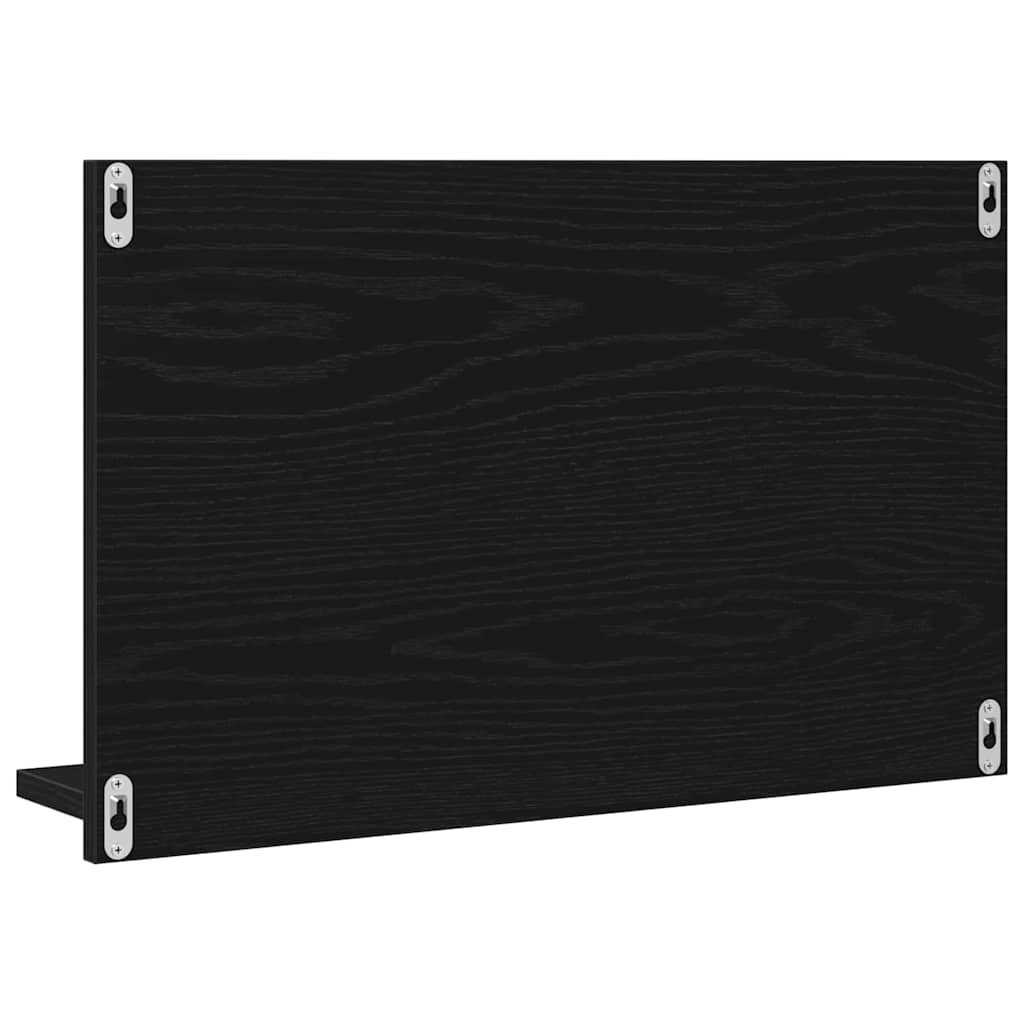 Spejlhylde med hylde Sort eg 60 x 10,5 x 37 cm Konstrueret træ