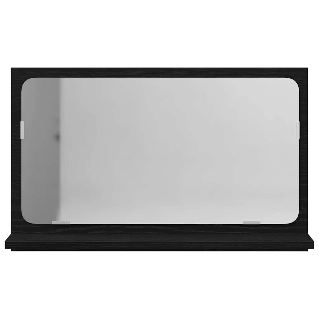 Spejlhylde med hylde Sort eg 60 x 10,5 x 37 cm Konstrueret træ