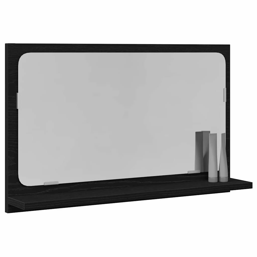 Spejlhylde med hylde Sort eg 60 x 10,5 x 37 cm Konstrueret træ
