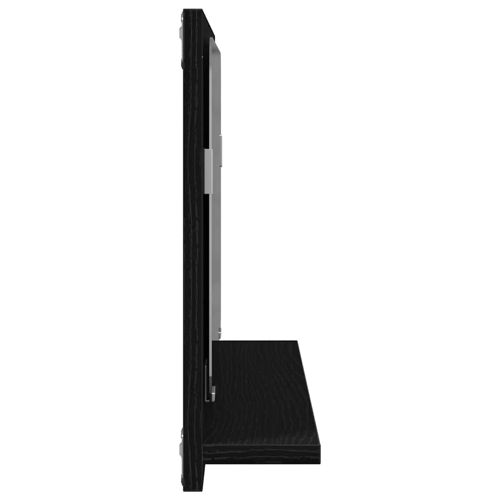 Spejlhylde med hylde Sort eg 60 x 10,5 x 37 cm Konstrueret træ