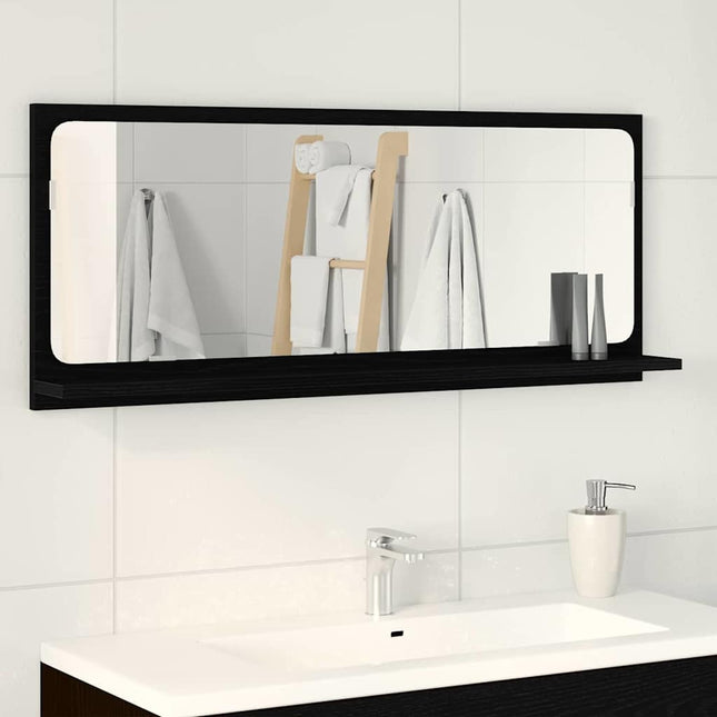 Spejlhylde Sort eg 90 x 10,5 x 37 cm Konstrueret træ