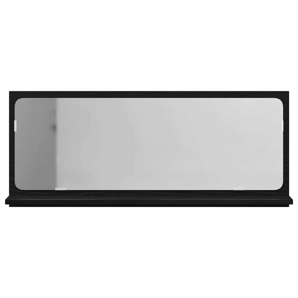 Spejlhylde med hylde Sort eg 90 x 10,5 x 37 cm Konstrueret træ
