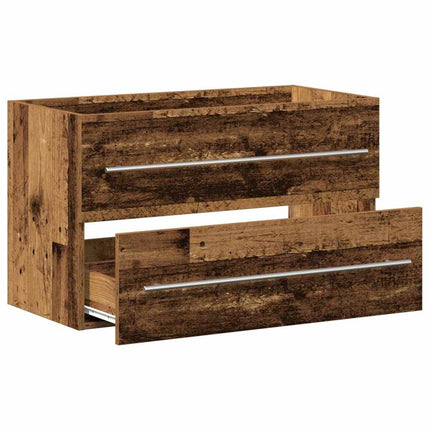 underskab til håndvask 80x38,5x48cm konstrueret træ gammelt træ