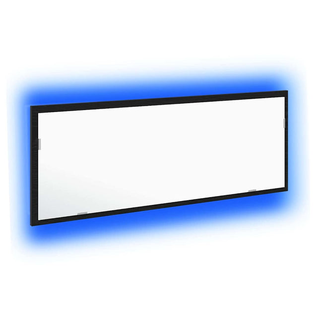 LED badeværelsesspejl Sort eg 100 x 8,5 x 37 cm Glas