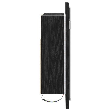 Badeværelsesspejlskab Sort eg 60 x 12 x 45 cm Konstrueret træ