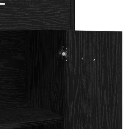 Badeværelsesskab Sort eg 60 x 33 x 80 cm Konstrueret træ