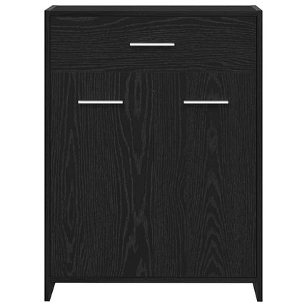 Badeværelsesskab Sort eg 60 x 33 x 80 cm Konstrueret træ