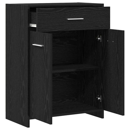 Badeværelsesskab Sort eg 60 x 33 x 80 cm Konstrueret træ