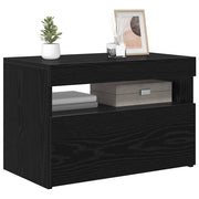 TV-skab med LED Sort eg 60 x 35 x 40 cm Konstrueret træ