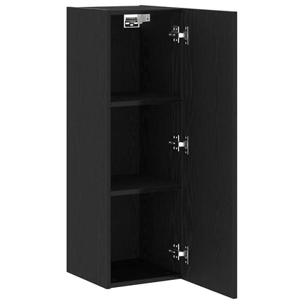 Væg TV Skab 30,5 x 30 x 90 cm Sort eg Konstrueret træ