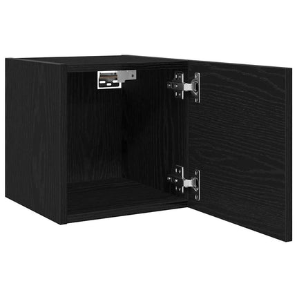 Vægmonteret TV Skab 30,5 x 30 x 30 cm Sort eg Konstrueret træ