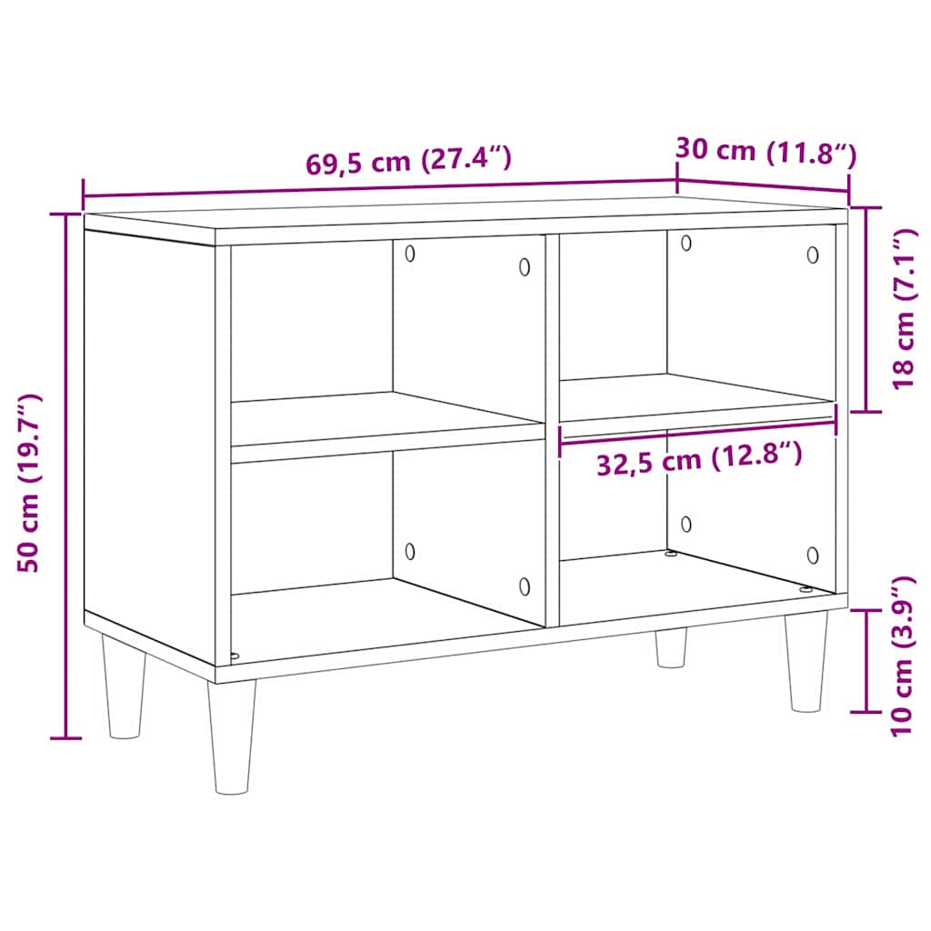 TV-skab artisian oak 69,5 x 30 x 50 cm Konstrueret træ
