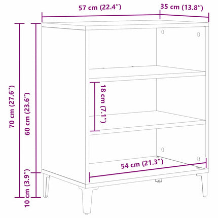 Sideboard Sort eg 57 x 35 x 70 cm Konstrueret træ