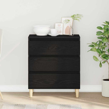 Sideboard med skuffe Sort eg 60 x 35 x 70 cm Konstrueret træ