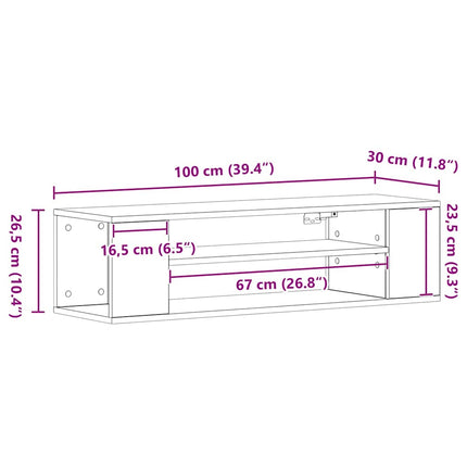 TV-skab 100 x 30 x 26,5 cm Sort eg Konstrueret træ