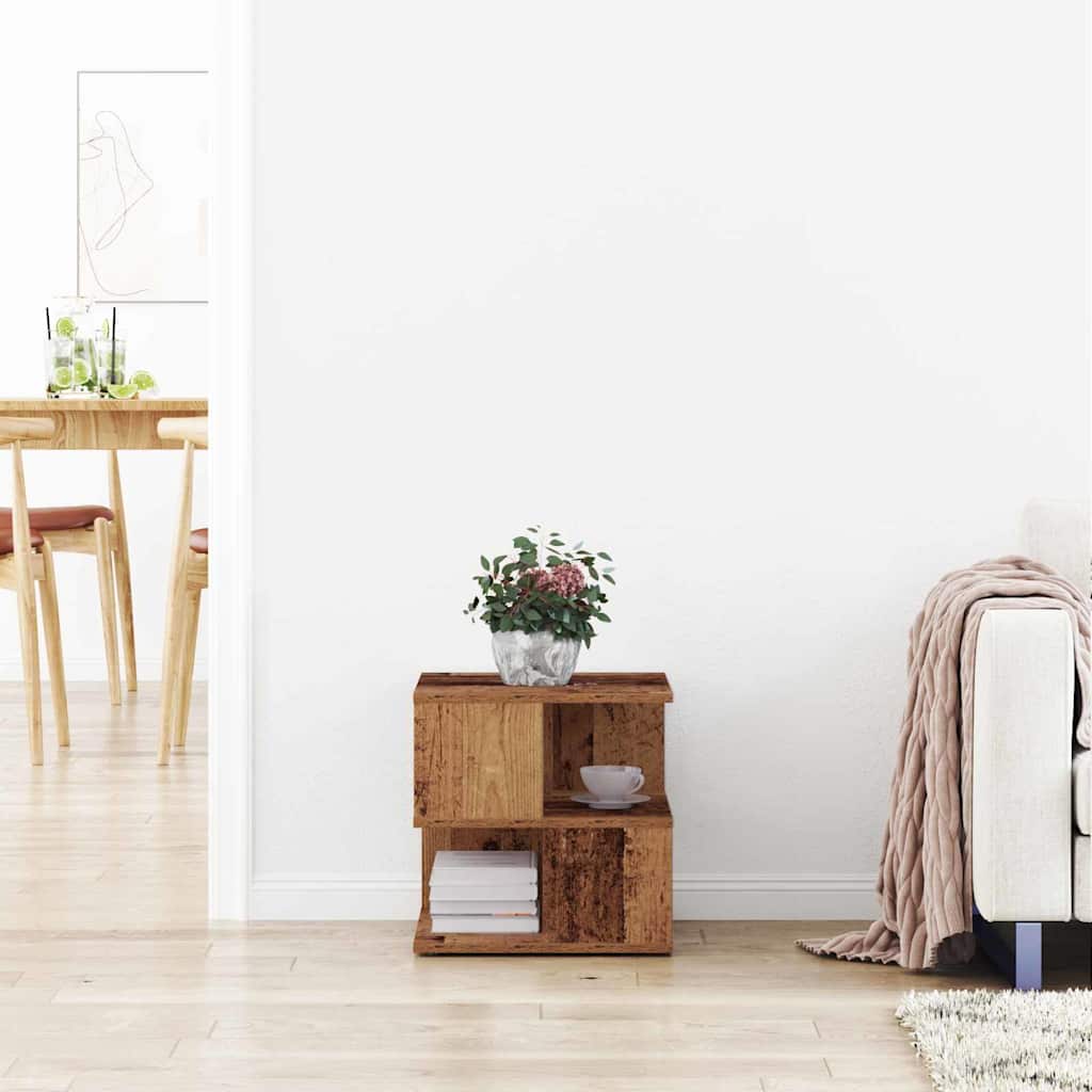 Sidebord med hylde Gammelt træ 30 x 30 x 55 cm Konstrueret træ