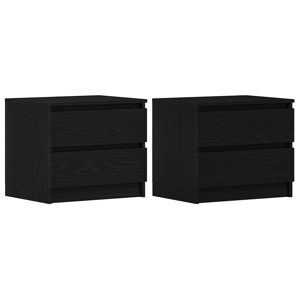 Natskab 2 pcs Sort eg 50 x 40 x 43,5 cm Konstrueret træ