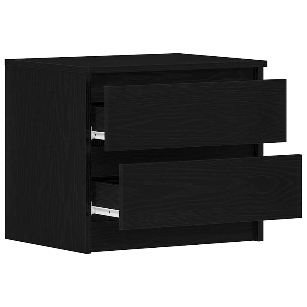 Natskab 2 pcs Sort eg 50 x 40 x 43,5 cm Konstrueret træ