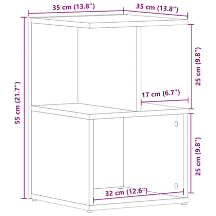 Natskab Sort eg 35 x 35 x 55 cm Konstrueret træ
