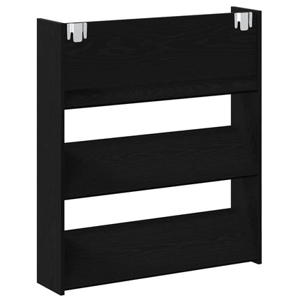 Sko skab 80 x 18 x 90 cm Konstrueret træ Sort eg