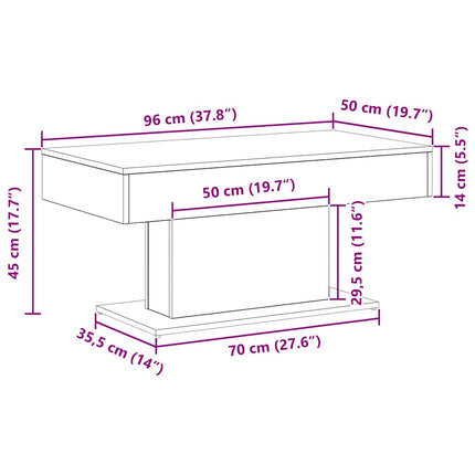 Sofabord Sort eg 96 x 50 x 45 cm Konstrueret træ