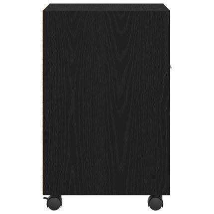 Vogn med sidekabinett 33 x 38 x 60 cm Konstrueret træ Sort eg