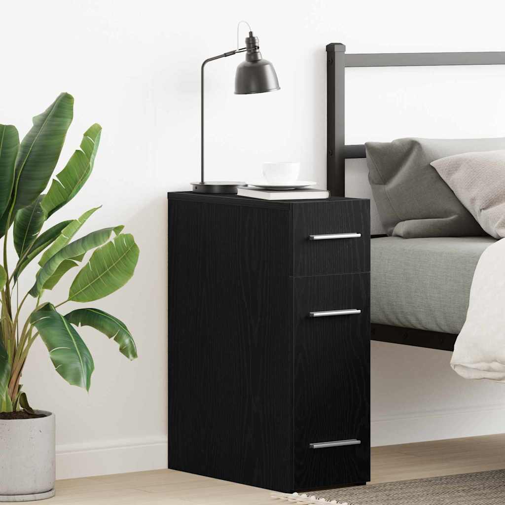 Apoteker Skab i Sort Eg - 20x45,5x60 cm i Konstrueret Træ