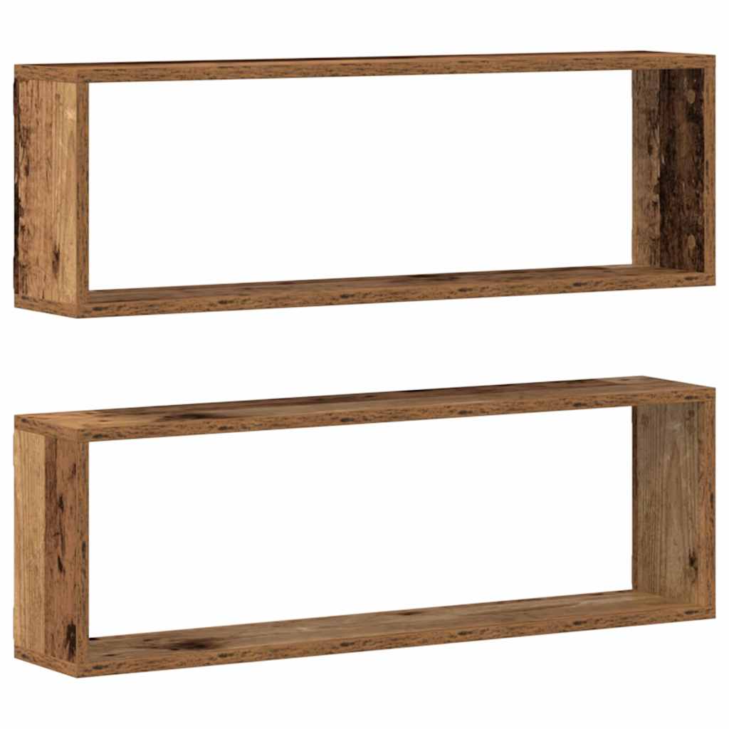 Væghylder 2 pcs Gammelt træ 80 x 15 x 26 cm Konstrueret træ