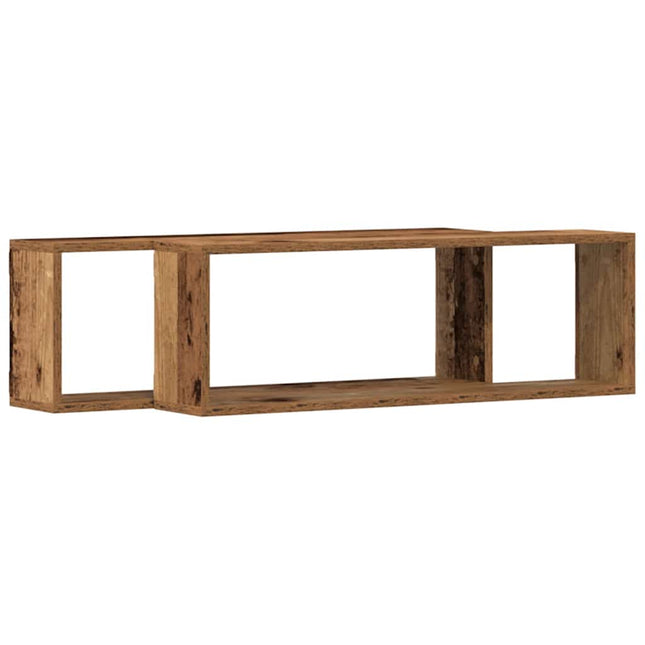 Væghylder 2 stk. Gammelt træ 80 x 15 x 26 cm Konstrueret træ