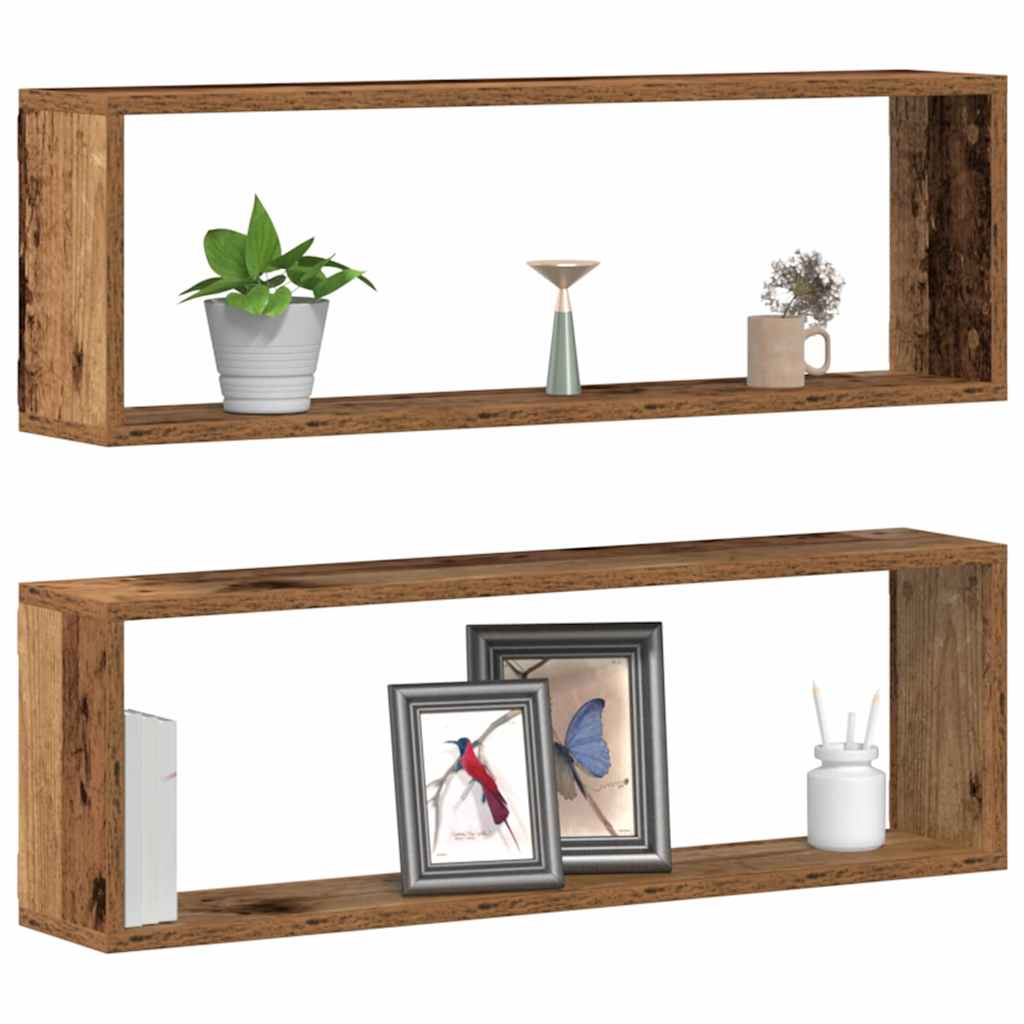 Væghylder 2 pcs Gammelt træ 80 x 15 x 26 cm Konstrueret træ