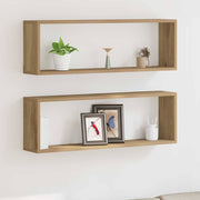 Væghylder 2 pcs Artisan eg 80 x 15 x 26 cm Konstrueret træ