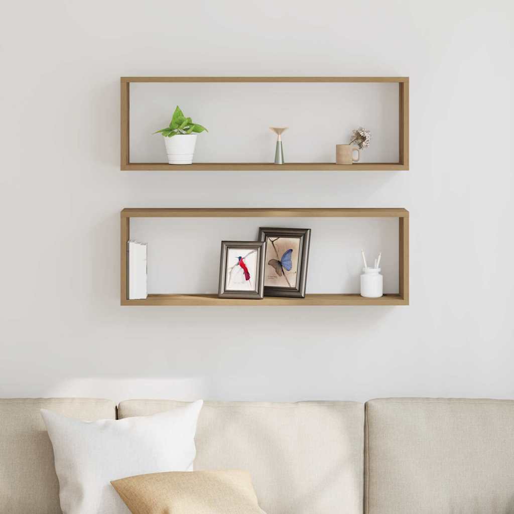 Væghylder 2 pcs Artisan eg 80 x 15 x 26 cm Konstrueret træ