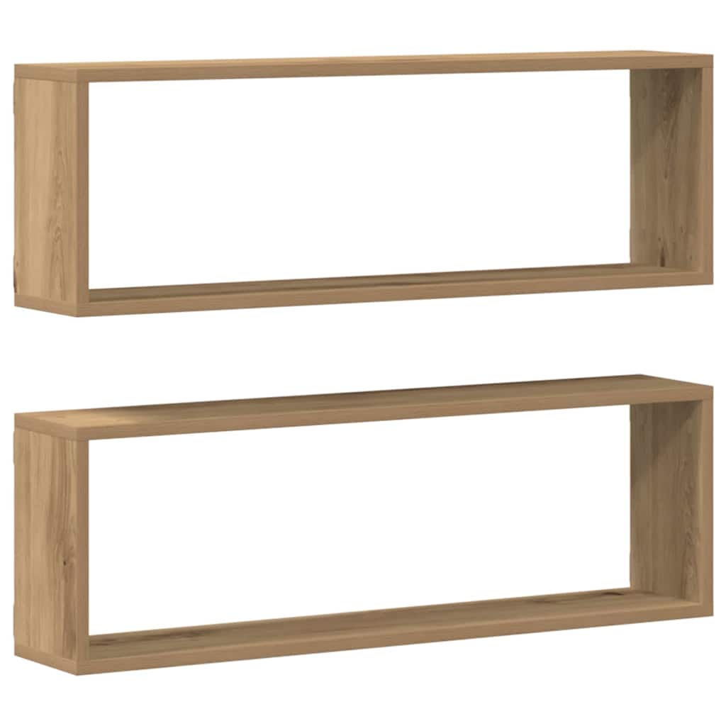 Væghylder 2 pcs Artisan eg 80 x 15 x 26 cm Konstrueret træ