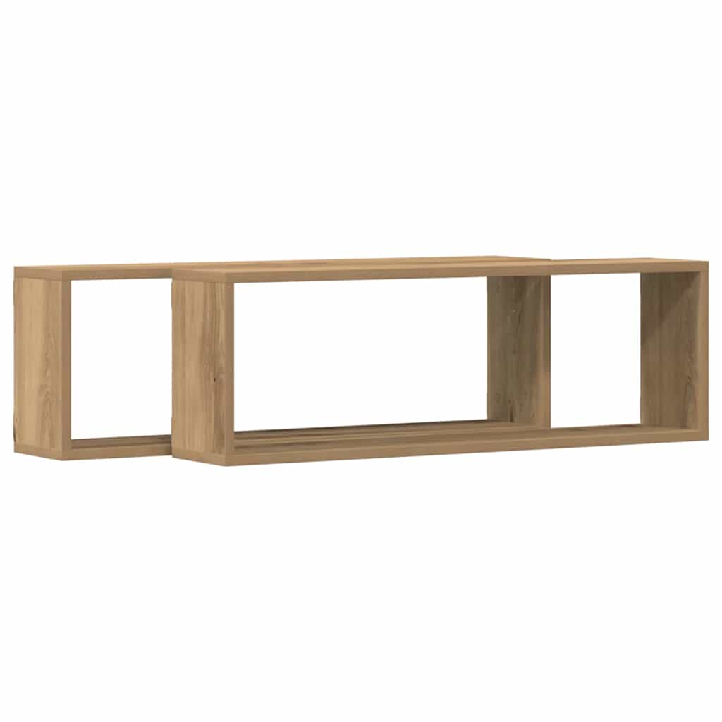 Væghylder 2 pcs Artisan eg 80 x 15 x 26 cm Konstrueret træ