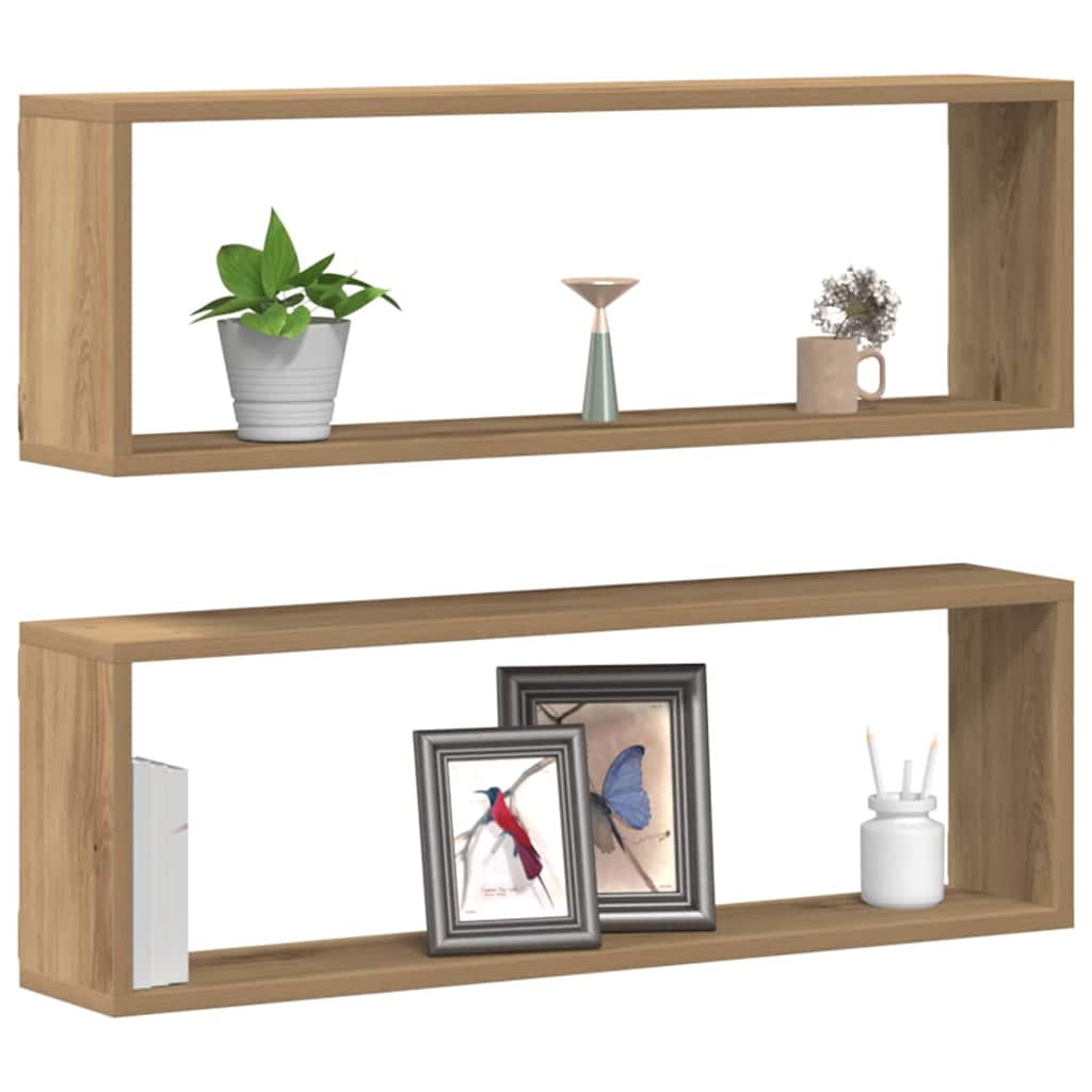 Væghylder 2 pcs Artisan eg 80 x 15 x 26 cm Konstrueret træ