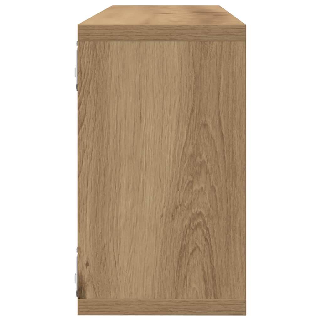 Væghylder 2 pcs Artisan eg 80 x 15 x 26 cm Konstrueret træ