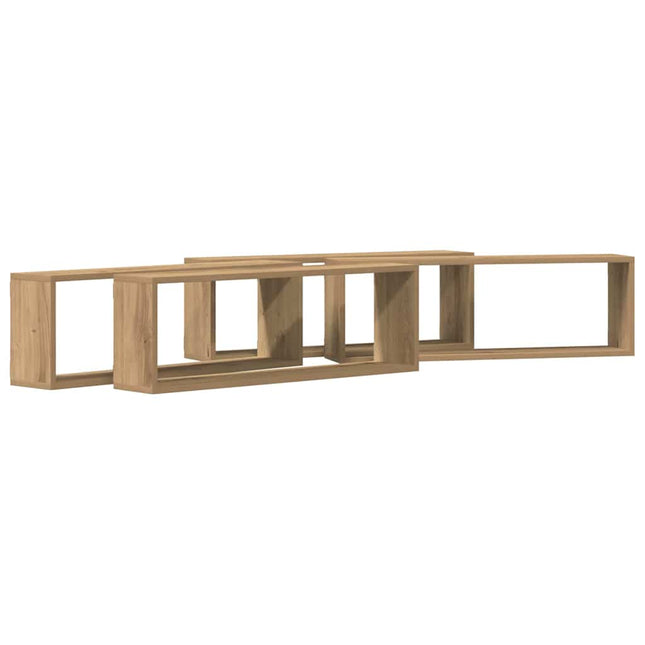 Væghylder 4 pcs Artisan eg 80 x 15 x 26 cm Konstrueret træ