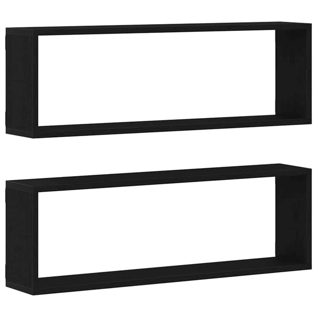 Væghylder 2 stk. Sort eg 80 x 15 x 26 cm Konstrueret træ