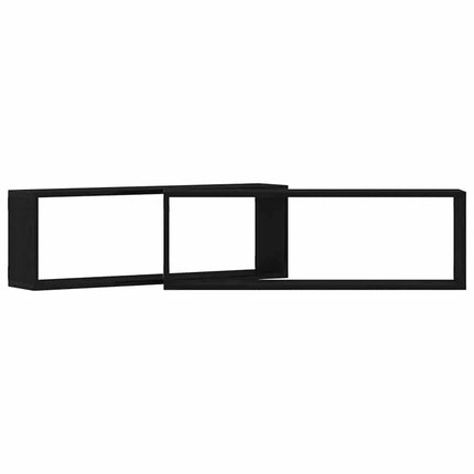 Væghylder 2 pcs Sort eg 80 x 15 x 26 cm Konstrueret træ