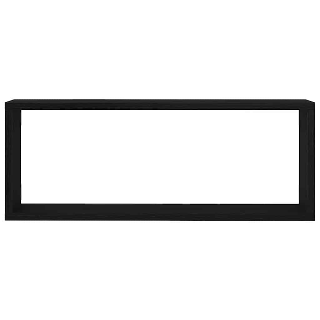 Væghylder 2 pcs Sort eg 60 x 15 x 23 cm Konstrueret træ