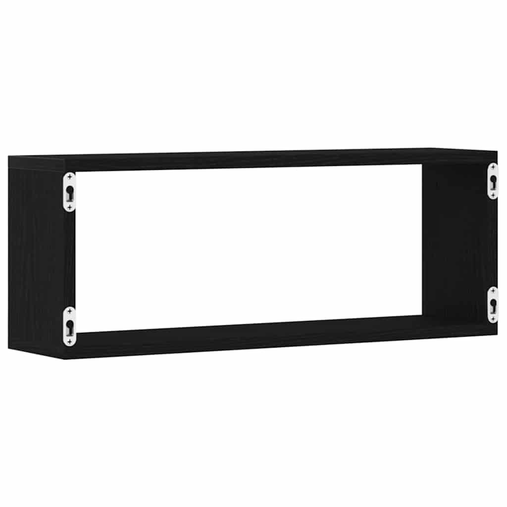 Væghylder 4 pcs Sort eg 60 x 15 x 23 cm Konstrueret træ