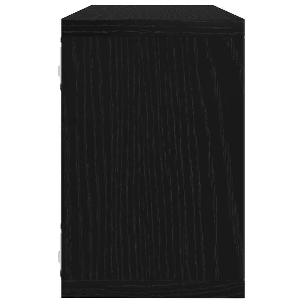 Væghylder 4 pcs Sort eg 60 x 15 x 23 cm Konstrueret træ