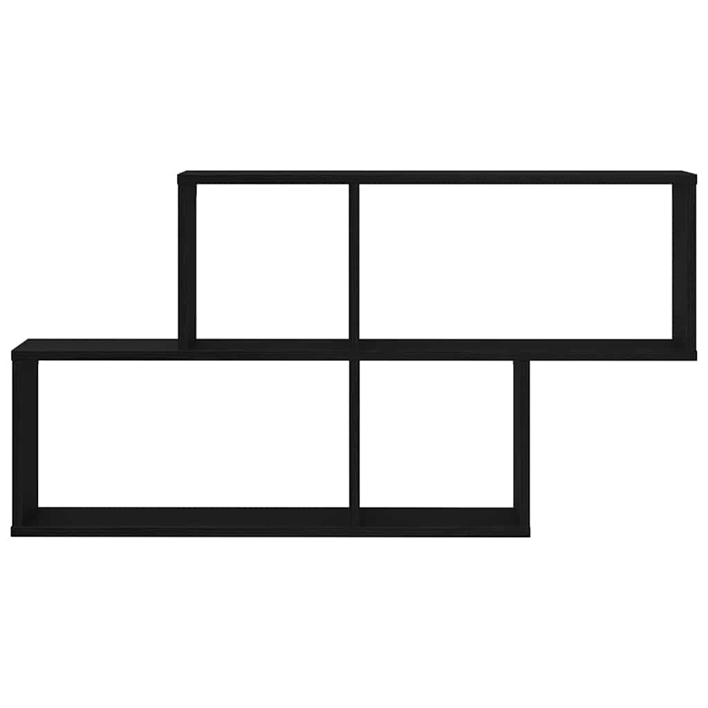 Væghylde med hylde Sort eg 76 x 15 x 53 cm Konstrueret træ